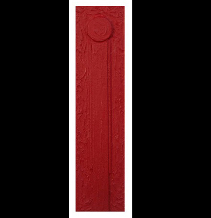 ARCHETIPO A 1 PANNELLO COMPONIBILE E SCOMPONIBILE (rosso), opera su tavola- 